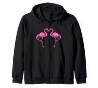Flamingo Love Heart Vintage San Valentino Flamingo Lover Felpa con Cappuccio
