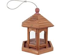 Flamingo Mangiatoia per Uccelli - Silo Tica in Legno di Cedro con plexiglass - 23cm