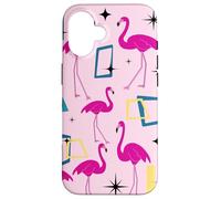 Flamingo Midcentury Mid Century Retro Geometric Modern Custodia per iPhone 16