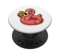 Flamingo mit Drink PopSockets PopGrip Adesivo