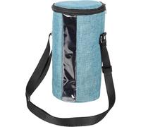 FLAMINGO Oben - Contenitore per alimenti blu 2,6 l, 13 x 23,5 cm, finestra in PVC, apertura con cerniera superiore e tracolla regolabile
