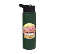 Flamingo occhiali da sole pancake sciroppo di paglia Stainless Steel Insulated Water Bottle