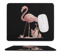 Flamingo Playing Golf Tappetini Mouse Portatile Mousepad Confortevole Tappetino per Mouse per Laptop Casa Computer 25X30Cm