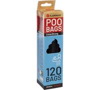 Flamingo Poop Bags Extra Forti - Sacchetti per Escrementi di Cane Neri, 120 Pezzi, Ultra Resistenti, Impermeabili ed Ecologici