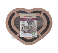 Tiragraffi per gatti - Flamingo Poro Marrone - 42,5x33,5x5,5 cm - con erba gatta - pallina sonaglio - cartone riciclabile
