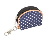 Flamingo Porta Sacchetti Cane - DOT Blu Compact - Pochette in Cotone - Chiusura Zip - moschettone - 1 Rotolo Incluso