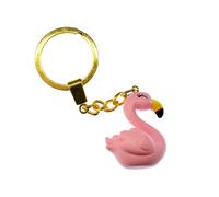 Flamingo Portachiavi Miniblings Fenicotteri Uccello Uccelli Zoo Animale 3D Rosa