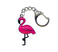 Flamingo Portachiavi Miniblings Fenicotteri Uccello Uccelli Zoo Smaltato Fucsia