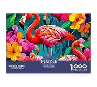 Flamingo Puzzle Da 1000 Pezzi Per Adulti E Ragazzi Jigsaw Gigante Multicolore Moderno Educativi Compleanno Travel Gift Qualità Premium 52x38cm/1000pcs