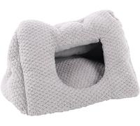 Flamingo Rectangular Jacquard Sleeping Space - 50 x 35 x 34 cm - Washable - Removable Cushion with Removable Cover And Zip - Non-Slip Bottom - Grey