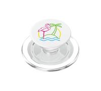 Flamingo Retro anni '80 Spiaggia Vintage PopSockets PopGrip per MagSafe