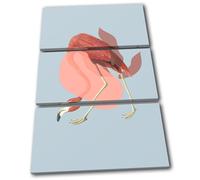 Flamingo Retro Tropical Pastel Animals TREBLE TELA parete arte foto stampa