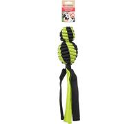 Flamingo Rofas Rugby Woven Dog Toy with Ball L Green/Black - 41 x 9 x 9 cm - Floating And with Crunch Noise