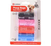 Flamingo sacchetti igienici - con motivi di ossa 4 x 15 pz