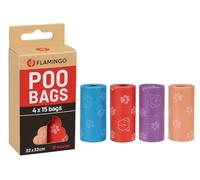 Flamingo Sacchetto per DEIEZIONE Basic Paws Multicolore 4x15PZ