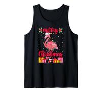 Flamingo Santa Hat Xmas Lights - Flamingo Lover Christmas Canotta