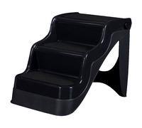 Flamingo Scaletta per Cani Fola Nero, Pieghevole, 3 Livelli, Bis 50 KG, Plastica