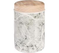 Flamingo SCATOLA DA COLLAZIONE CON COPERCHIO MARMI CERAMICA GRIGIO TONDO 1300 ML 11,5 x 17,5 CM