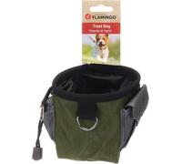 Flamingo Snack & Porta Sacchetti Cane - Vasco Verde - Borsa in Poliestere - Tasche Multiple - Chiusura a strozzo - Clip & Anello Accessori