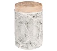 Flamingo Snack Scatola Marmi Rotondo Hellgrau 1300ml - Ceramica Coperchio Legno