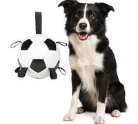 Flamingo Towa Football Dog Toy with Ribbons Large 19 cm White/Black