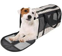 Flamingo Trasportino per Cani - Gatti - Mayfair - Borsa in Poliestere Marrone, Leggera e Pratica con Rete di Ventilazione, Tasca e Gancio di Sicurezza Interno