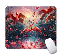 Flamingo Tropical Flower Music Woman Pattern Tappetini Mouse Antipolvere Tappetino per Mouse Confortevole Mousemat per Gioco Laptop Pc 25X30Cm