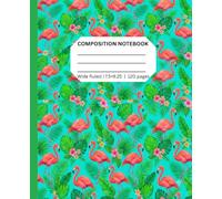 Flamingo Tropical Pattern Composition Notebook: Pink Flamingos with Palm Leaves | Tropical Floral Journal | Wide Ruled Notebook