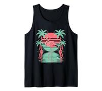 Flamingo Tropical Sunset Beach Riflessione Canotta