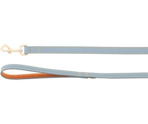 Flamingo Virginia Lead for Dogs, Light Blue, 130 cm, 20 mm, Carabiner Hook with a Matte Gold-Coloured Finish, with Ring for Accessories