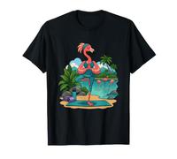 Flamingo Yoga Insegnante Equilibrio Accanto a Una Laguna Maglietta