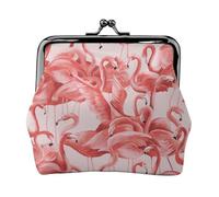 Flamingo1 - Portamonete leggero con stampa, portafoglio minimalista per corse di caffè e uscite locali, Nero , Taglia unica, Portamonete