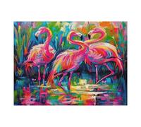 Flamingos And Flowers Puzzle 500 Pezzi Rompicapo Antistress Premium Vibrant Flamingos Pressione Ridotta Dopo Il Lavoro Attività Rigenerante Regalo Per Chi È Stressato 500 PCS