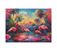Flamingos And Flowers Puzzle 500 Pezzi Sfida Rompicapo Difficile Vibrant Flamingos Rompicapo Per Esperti Stimolo Intellettuale Esercizio Mentale Regalo Per 500 PCS