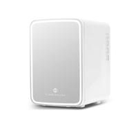 Flamingueo Mini Frigo Specchio per Camera LED 10 Litri Piccolo Frigo 12V/220V Freddo e Calore Cosmetici Portatile Dispositivo di Raffreddamento Auto e Spina Corrente Cura della Pelle Mini Trucco Frigo