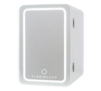 Flamingueo Mini Frigo 6,5l con Specchio e Luce Led 12v/220v Funzione Caldo e Freddo Bianco