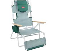 Flamingueo Sdraio da Spiaggia, Foro Imbottito Testa e Braccia, Reclinabile 5 Posizioni, Poggiapiedi e Braccioli Comfort, Maniglie Zaino Facile Trasporto, 60 x 67 x 96 cm