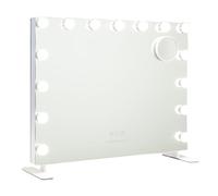 Flamingueo Specchio Trucco con Luci - 14 LED - 3 Modi di Luce - Intensità Regolabile - Controllo Tattile - Presa USB - Specchio Ingranditore Incluso - Vanity Mirror - Bianco - 58x15x51cm