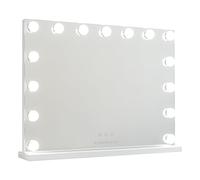 Flamingueo Specchio Trucco con Luci - 15 LED - 3 Modi di Luce - Intensità Regolabile - Controllo Tattile - Vanity Mirror - Bianco - 58x12x43cm