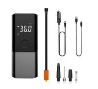 Flammasmo di pneumatici elettrici portatili con visualizzazione a LED Supporto per inflazione intelligente Funzione di offerta per auto per moto nere (Nero)