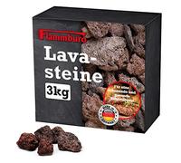 FLAMMBURO Pietre laviche da 3 kg, adatte per barbecue a gas, forno, griglia di lava e grill elettrico, pietra naturale riutilizzabile come accessorio per barbecue e utensili da cucina