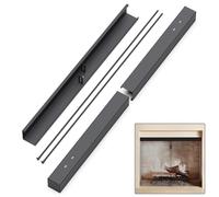 Flamorrow Kit asta regolabile e mantovana, kit asta per tenda da camino per paralumi e tenda a rete per camino, nero