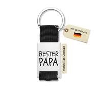 Flanacom Portachiavi personalizzato con incisione su entrambi i lati, regalo per papà, mamma, sorella, fratello, portafortuna, testo libero e diversi simboli, 50 x 12 x 2 mm, Incisione 3, Taglia unica