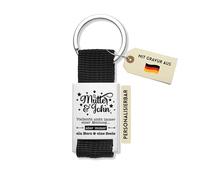 Flanacom Portachiavi personalizzato con incisione su entrambi i lati, regalo per papà, mamma, sorella, fratello, portafortuna, testo libero e diversi simboli, 50 x 12 x 2 mm, Incisione 8, Taglia unica