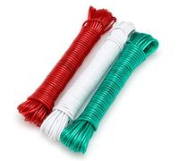 Flandria 20216 - Set di 3 corde biancheria 10 m anima acciaio, Multicolore