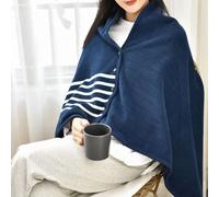 Flanella Quadri Scialle Coperta Caldo Soffice Pile Foderato Maglione Poncho Wrap