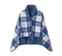 Flanella Quadri Scialle Coperta Caldo Soffice Pile Foderato Maglione Poncho Wrap
