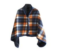 Flanella Quadri Scialle Coperta Caldo Soffice Pile Foderato Maglione Poncho Wrap