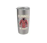 Flanelle e Frost Cozy Winter Plaid Bicchiere termico in acciaio inox doppia parete