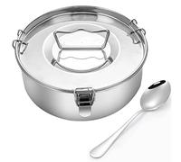 Flanera Flan Mold 1.5 Quart Capacity, Flan Pan Acciaio Inox con Coperchio e Maniglia - Stampi per Flan en Baño Maria con Tapa - Instant pot Accessori